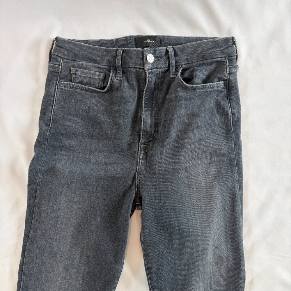 7 for All Mankind jeans black 30 skinny boot cut - Picture 3 of 12